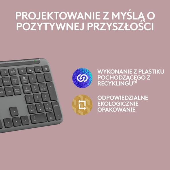 Logitech Signature Slim Keyboard K950 Graphite – Trådlöst tangentbord med Logi Bolt och Bluetooth