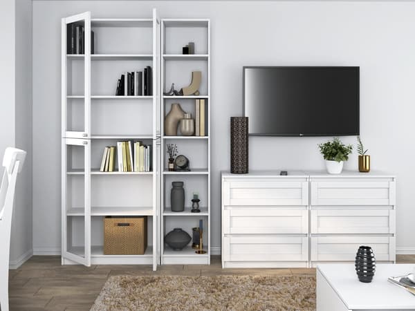 PAFOS W40 HVID vitrineskab