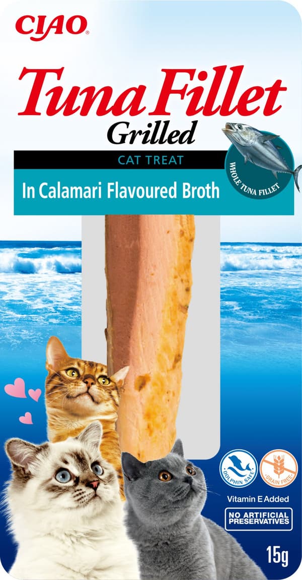 Inaba Cat | Tunfileter - Tunfilet i blækspruttebouillon 15g