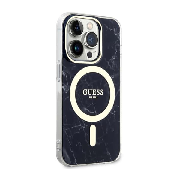 Guess Marble MagSafe – iPhone 14 Pro Max-skal (svart)