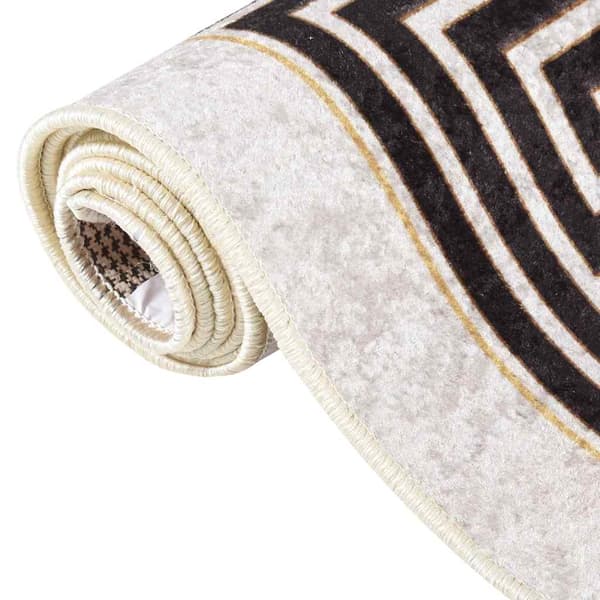 vidaXL vaskbart tæppe 120x180 cm lys beige skridsikkert