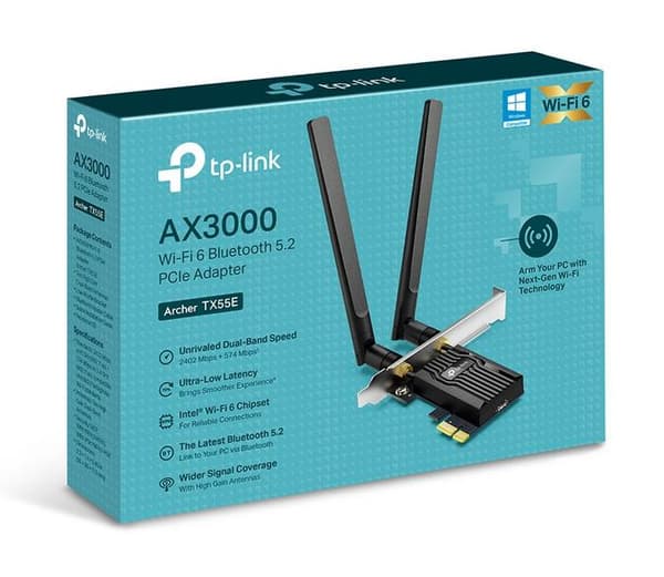 TP-LINK Archer TX55E Wi-Fi 6 AX3000 trådløs netværksadapter