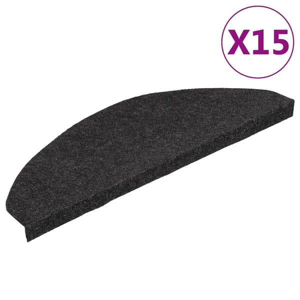 vidaXL selvklæbende trappetrin, 15 stk., 65 x 22,5 x 3,5 cm sorte