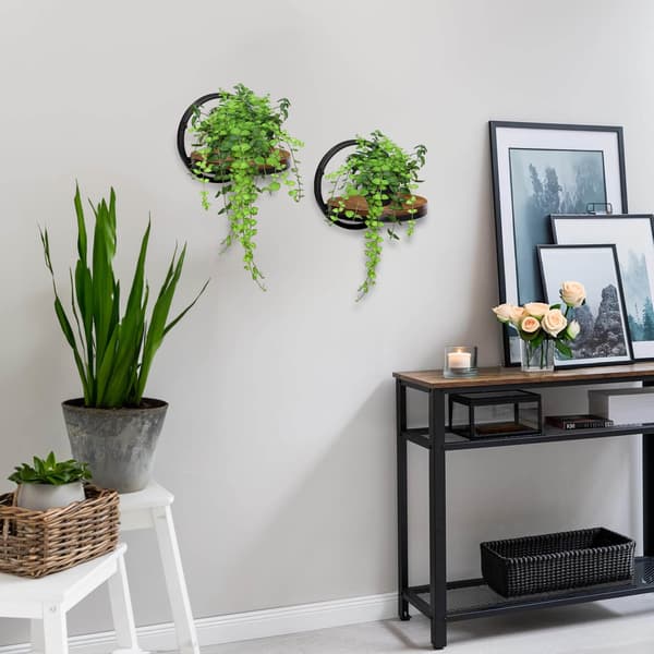 Sort metal vægblomsterstander Ebro Rustik loft