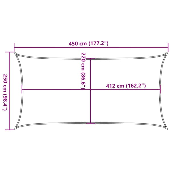 vidaXL Varjostinpurje vaaleanharmaa 4,5x2,5 m 100 % polyesteriä
