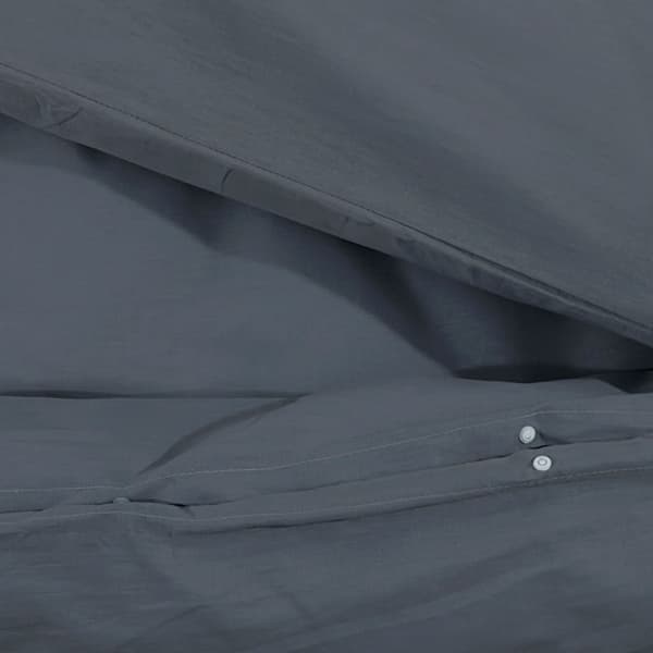 vidaXL Bäddset, Antracit, 200x200 cm, Bomull