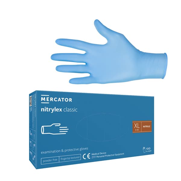 Nitrilhandsker XL blå Mercator Nitrylex Classic 100 stk.