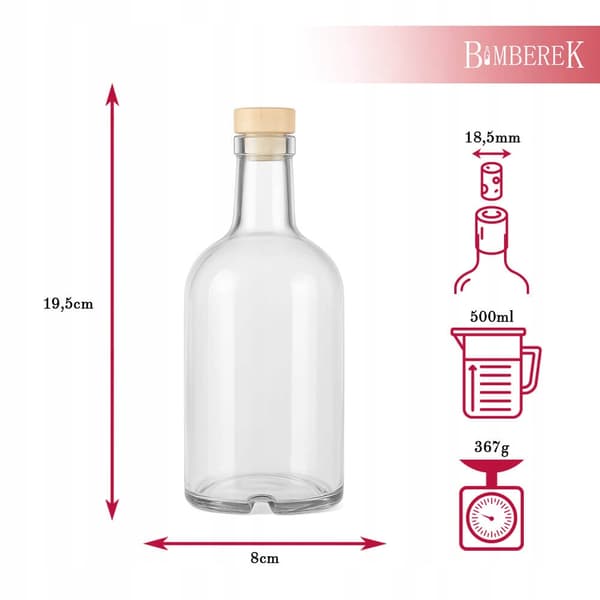 5X pullo tadek 500ml tinktuuroille pontikkaviini 0.5L