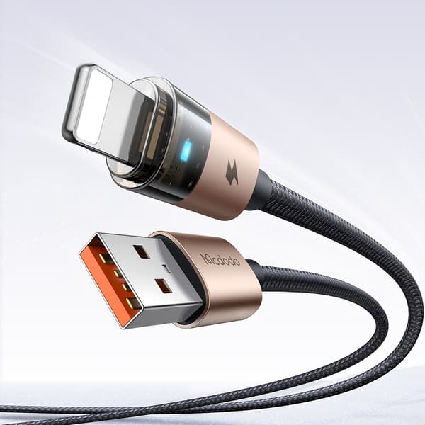 MCDODO USB-KABEL SNABBLADDNING FÖR IPHONE LIGHTNING PD 36W 1M LED GULD