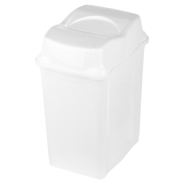 Hvid plast skraldespand 28 liter