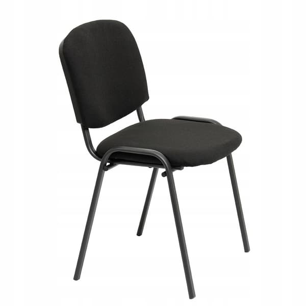 ISO sort kontorkonferencestol, tyk profil, polstret, med certifikat