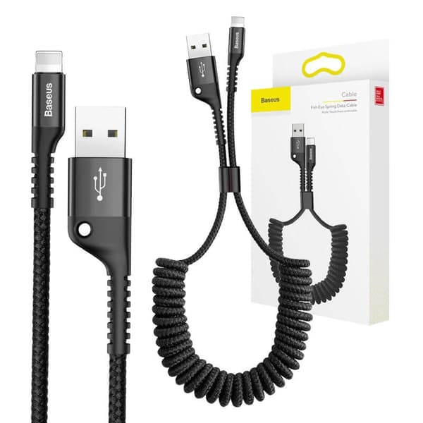 Baseus Spring Lightning-kabel 1m 2A (sort)