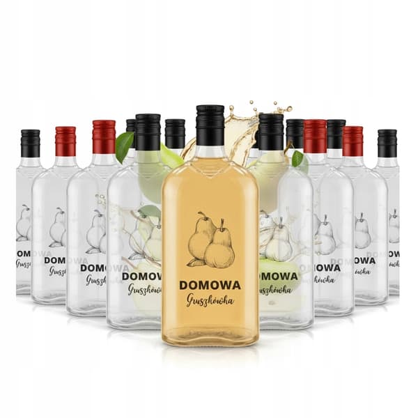 5x Klassiska Flaskor 500ml Tryckt Hemgjord Päronlikör för Likörer Bröllopspresent