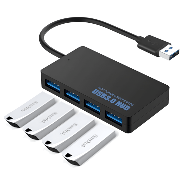4-porttinen USB 3.0 hubi 1x4 5Gbps