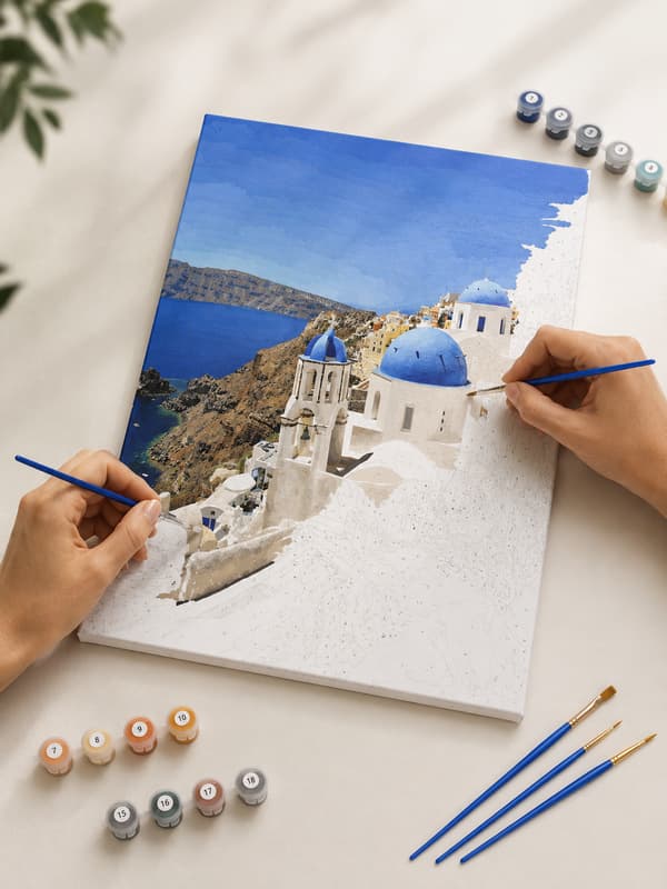 Målning med siffror Magiska Santorini 50x40 cm