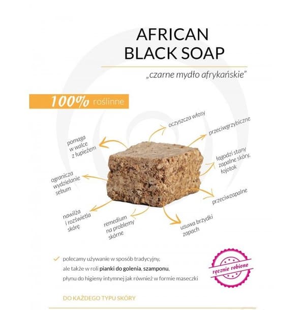 Shamasa Sort afrikansk sæbe 130 g til krop og hår