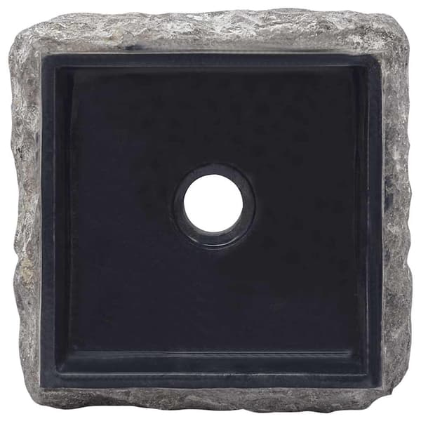 vidaXL håndvask, sort, 30 x 30 x 13 cm, marmor