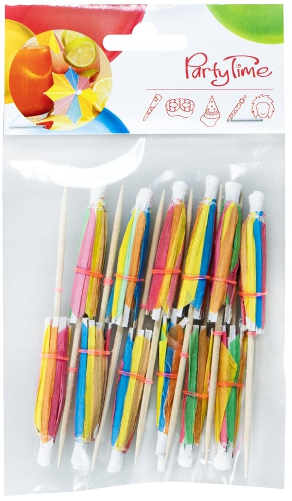 Färgglada Pappersparaplyer 10 cm 12 st