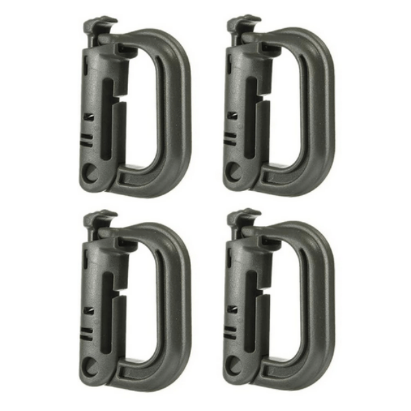 4x Sulkurengas MOLLE-pidike Grimlock D-rengas Taktinen Vihreä