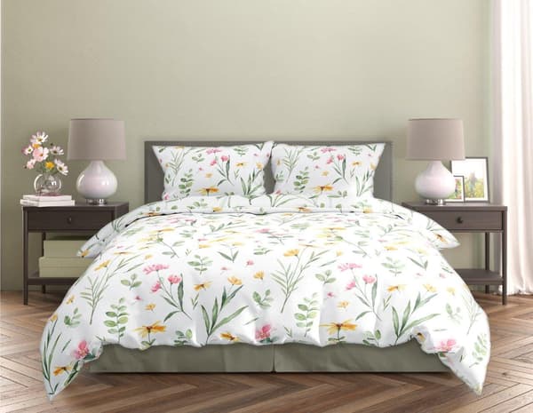 Satinsängkläder 220x200 Milagro Blomsteräng