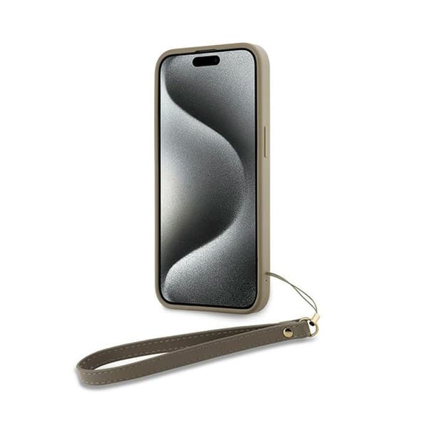 DKNY Handledsrem med logotyp - iPhone 15 / 14 / 13 Skal (Beige)