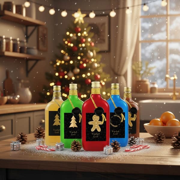 10x julflaskor klassisk 500ml juldekorationsflaska