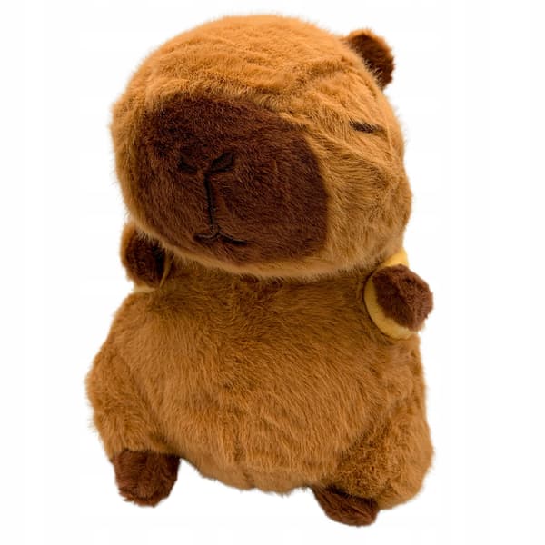 Kapybara-pehmolelu repulla ja hampurilaispehmolelulla 25 cm