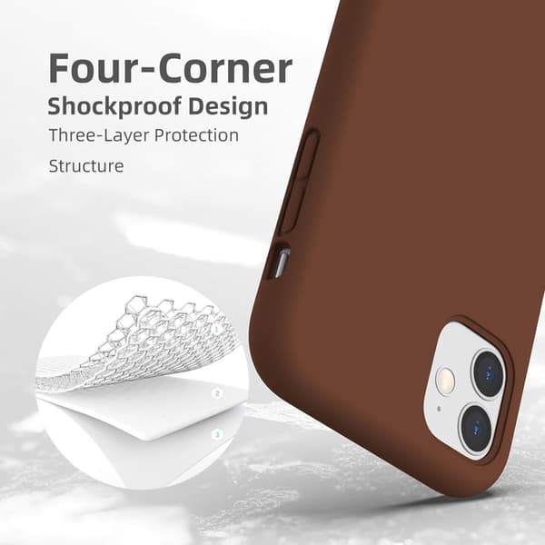 APPLE IPHONE 11 CHOKLADBRUNT SILIKONSKAL MED MIKROFIBER A2111