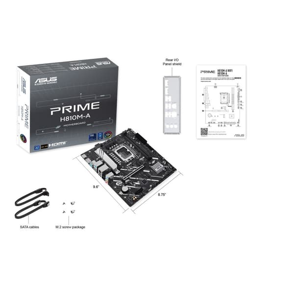 ASUS PRIME H810M-A-CSM moderkort, Micro ATX, DDR5