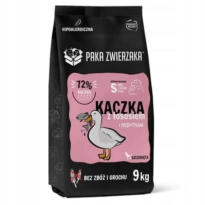 Paka Zwierzaka torrfoder för hundar 9 kg Anka med lax