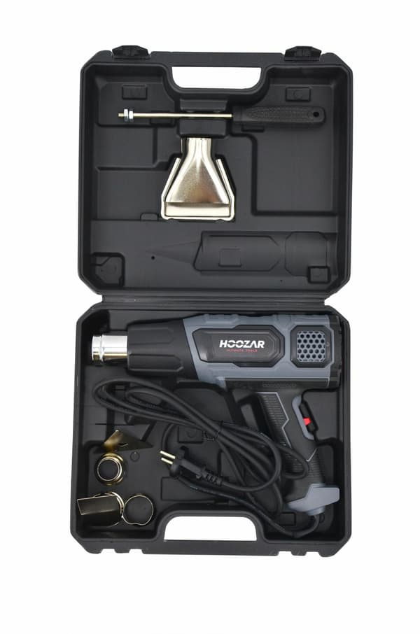 HOOZAR 2000W VARMEPISTOL MED REGULERING OG TILBEHØR LCD-DISPLAY