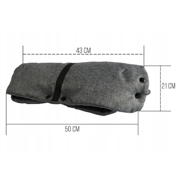 Tjock, varm fleece-muffhandske för pulkavagn, vinter, universal