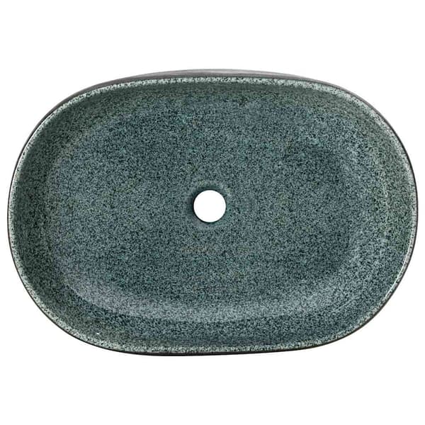 vidaXL bordvask turkis oval 59x40x14 cm keramik