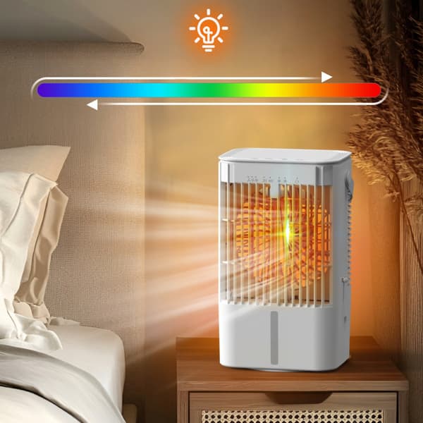 Ventilator Mini Klimaanlæg Ventilator Skrivebords Stille Vandbaseret 1200 ml LED