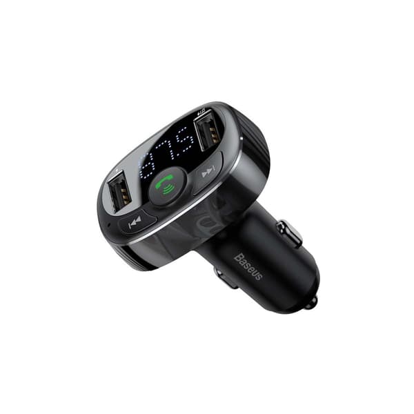 Baseus T-typ S-09A Bluetooth FM-sändare 2xUSB microSD (svart)