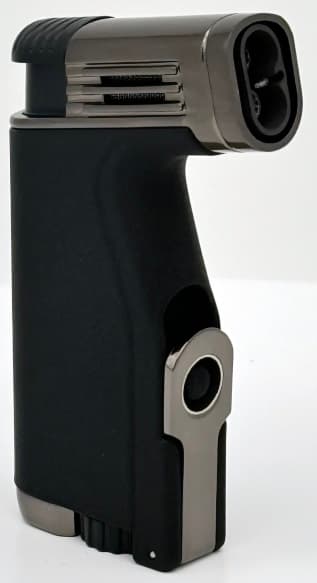 Ronson Breeze RGL120 Crackle Black 2 Jet Lighter med Puncher