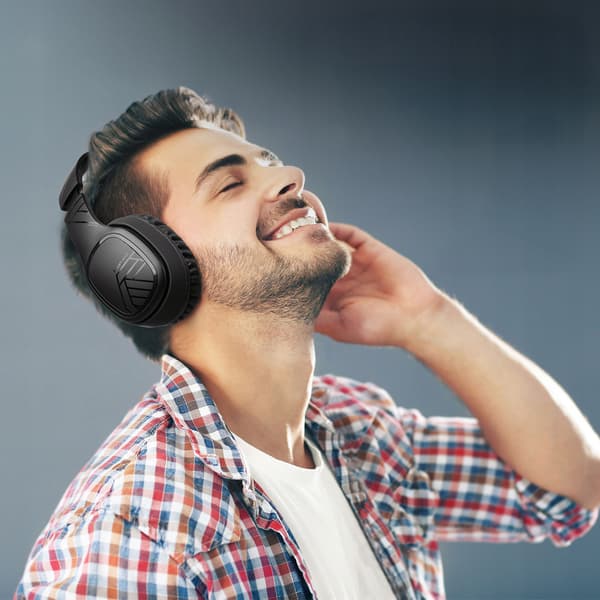PowerLocus P7 Sorte Over-Ear Bluetooth Hovedtelefoner, AUX BT Mikrofon 50 timer