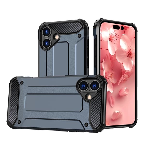 Hybrid Armor-etui til iPhone 16 Plus - blå