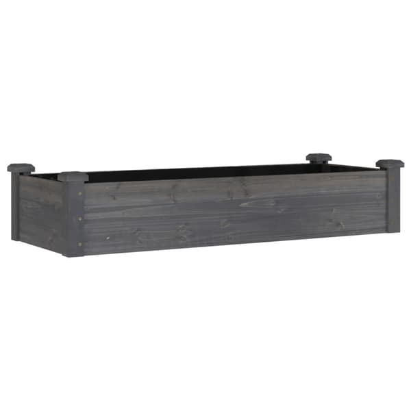 vidaXL Upphöjd rabatt med foder, grå, 120x45x25 cm, gran