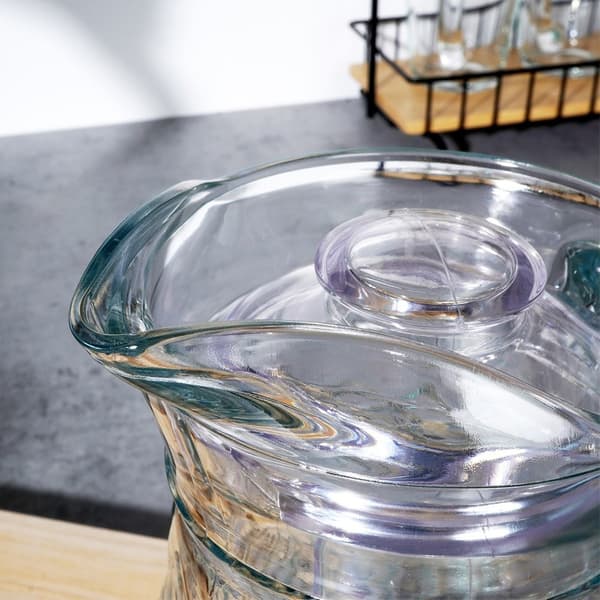 Glaskanna med lock 1,4 l + glas 6 st 200 ml