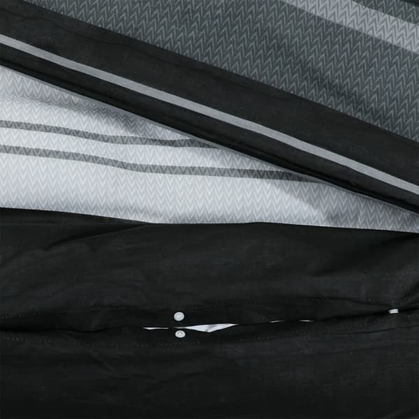 vidaXL Bäddset, svart och vit, 200x200 cm, bomull