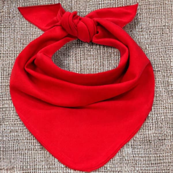 STOR triangulär halsduk, bomullsbandana, RÖD