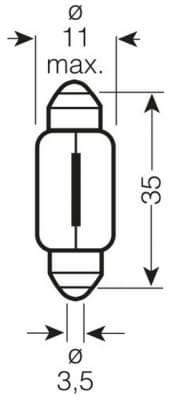 OSRAM Glödlampa 5W 12V SV8.5-8 C5W
