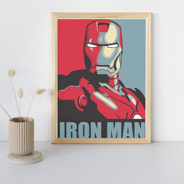 MALING EFTER TAL MED RAMME Billeder til maleri - Iron Man 40 x 50 cm