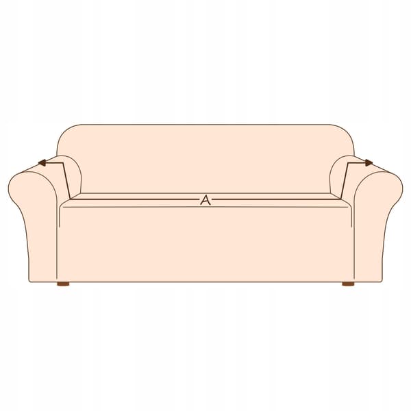 Överdrag för 3-sits hörnsoffa i elastisk velour TESS ljus beige