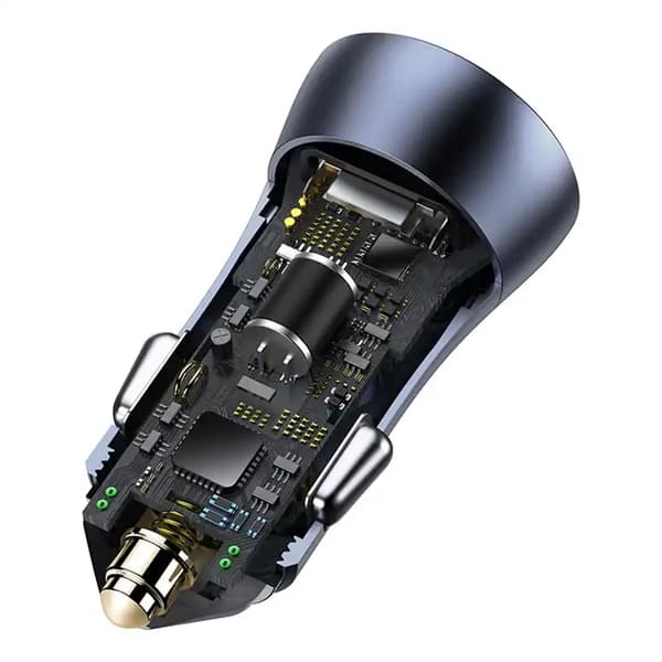 Baseus Golden Contactor Pro biloplader, USB + USB-C, QC4.0+, PD, SCP, 40W (grå)