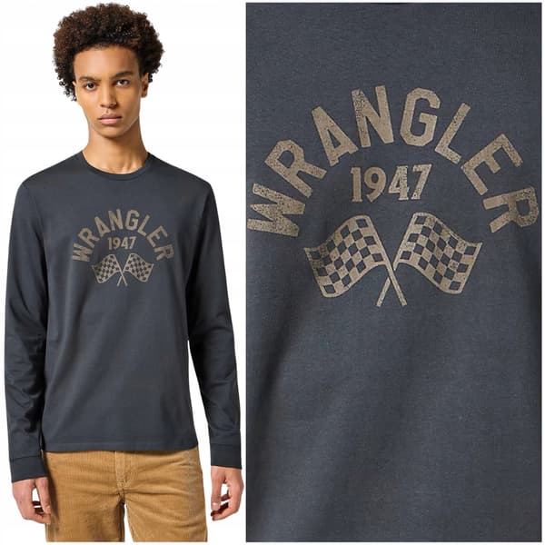 Wrangler LS grafiikkapaita pitkähiha puuvilla logo M