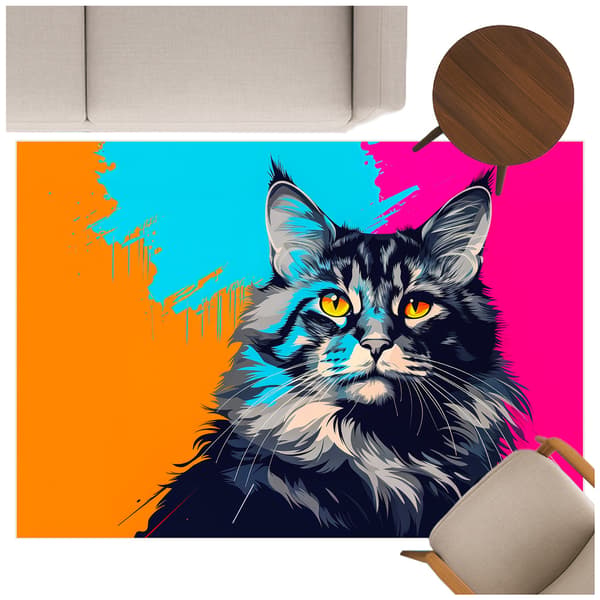 3D Strado MAIN COON tæppe 100x150 cm moderne til et gamerværelse