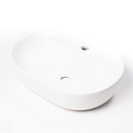 CASA BORDVASKE 61X40 CM OVAL MED HUL TIL HANEN HVID