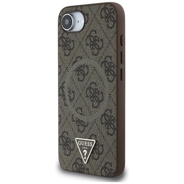 Guess 4G Ring Triangle Logo MagSafe - iPhone 16e cover (brun)